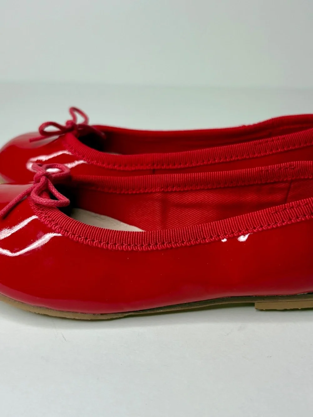 Bloch Red Patent Leather Ballet Flats Bow Women’s Size 9 NEW No Box